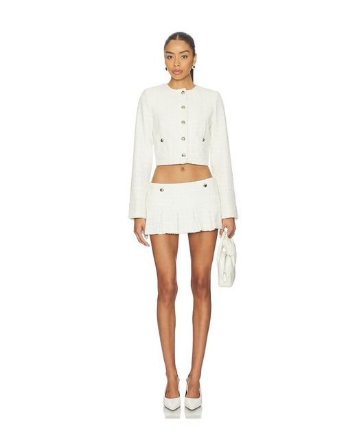 GUIZIO White Patch Pocket Crop Jacket