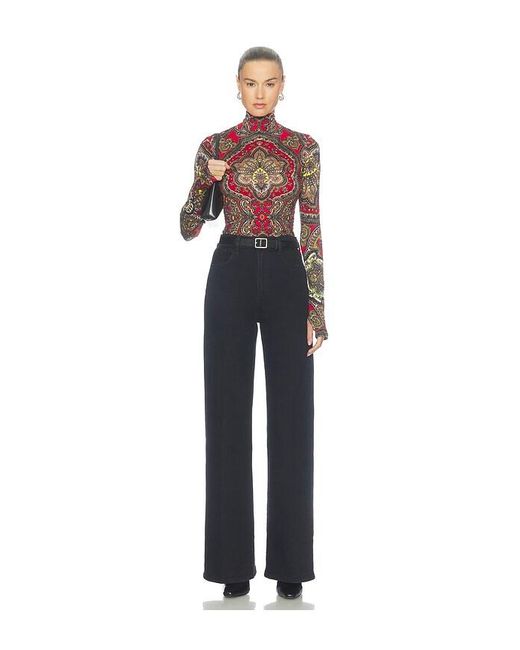 Alice + Olivia Red Delaina Longsleeve Turtleneck Top