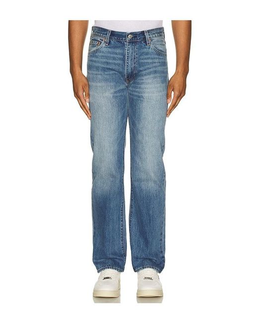 Levi's Blue 555 Relaxed Straight Jeans for men