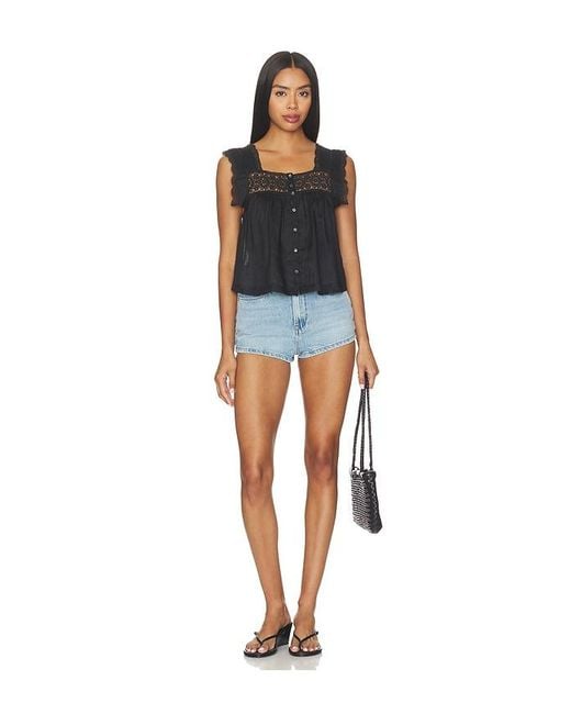 Citizens of Humanity Blue Mia Embroidered Top
