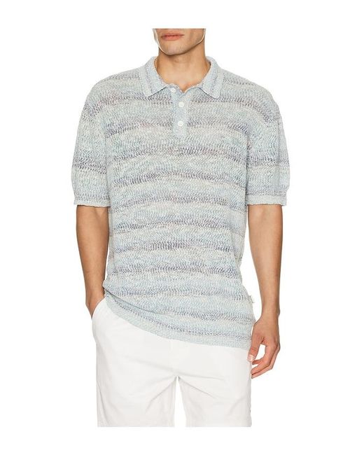 BOUND Gray Textured Knit Polo for men