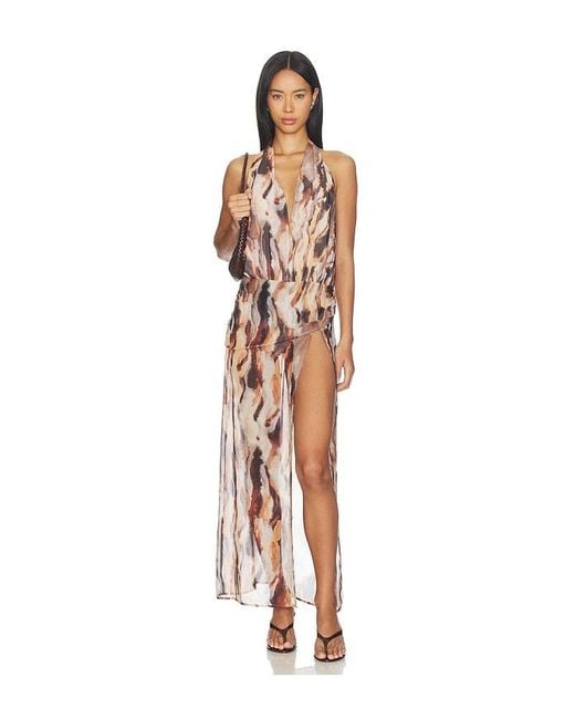 superdown Multicolor Tovianna Halter Maxi Dress