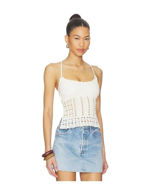 Frankie's Bikinis White X Jennie Nari Crochet Top
