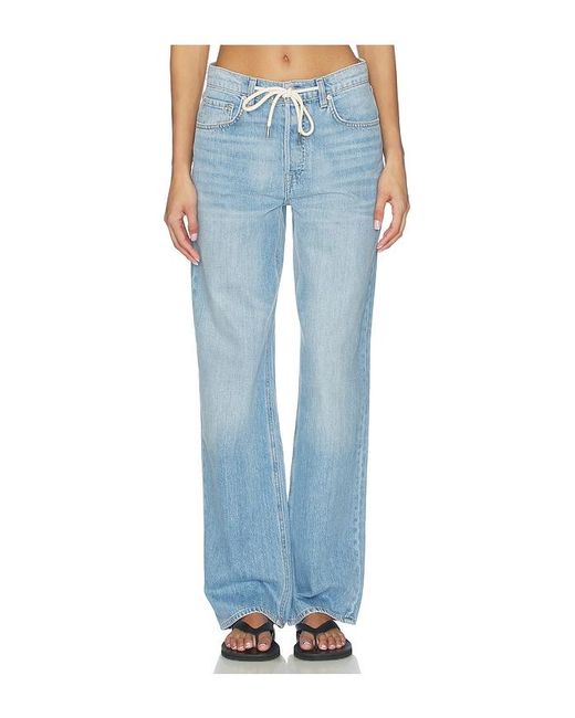 GRLFRND Blue Bella Low Rise Boyfriend Drawstring
