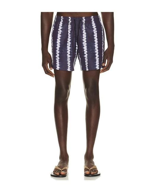 Commas Blue Shibori Stripe Classic Swim Short for men
