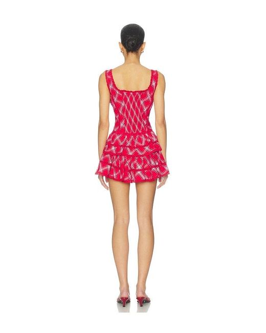 LoveShackFancy Red Kleid Torres