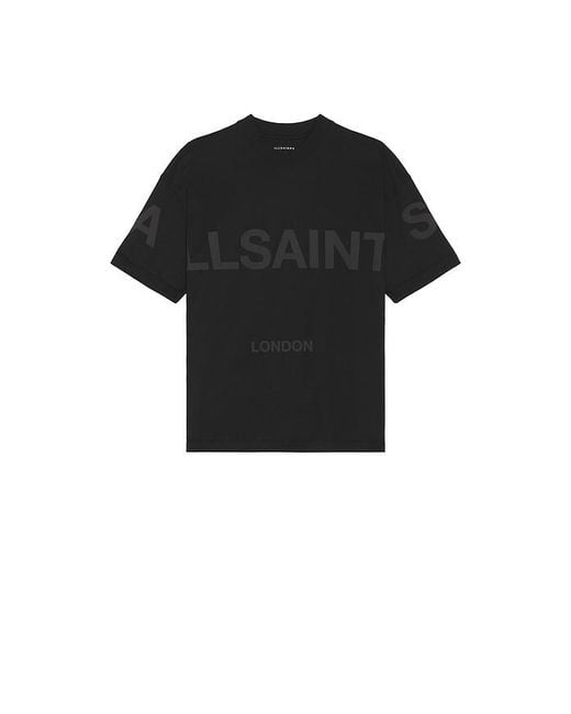 AllSaints Black Biggy Crew Neck Tee for men