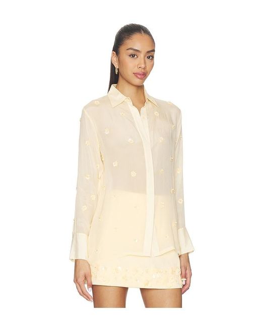 Karina Grimaldi Natural Ayla Embroidered Shirt