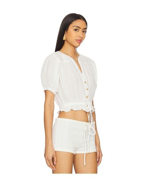 Free People White X We The Free Little Cloud Shirt