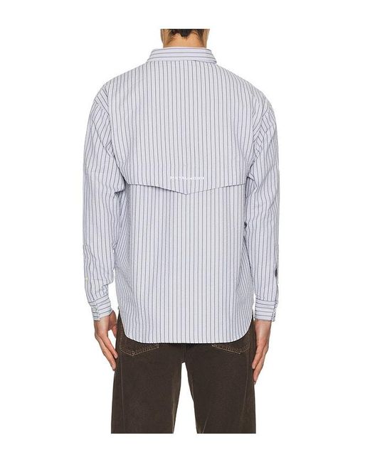 METALWOOD STUDIO White Seersucker Fishing Shirt for men
