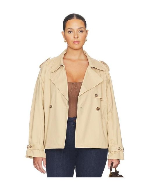 GOOD AMERICAN Natural Cropped Trench Jacket