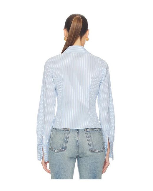 Helsa Blue Stripe Poplin Fitted Shirt