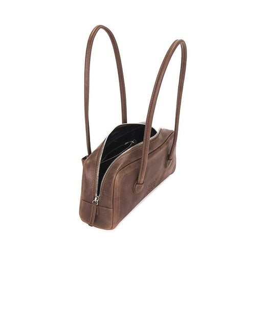 MARGE SHERWOOD Brown Soft Boston East West Shoulder Bag