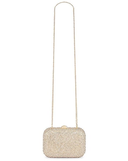 Olga Berg Natural Casey Hot Fix Encrusted Clutch
