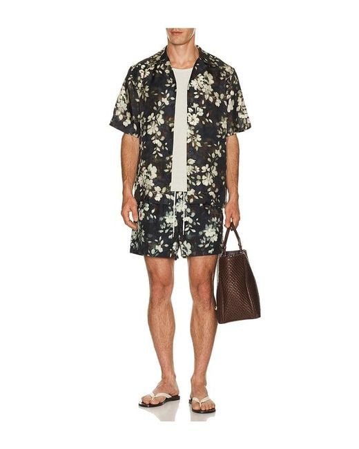 Jonathan Simkhai Black Casper Printed Silk Shirt for men