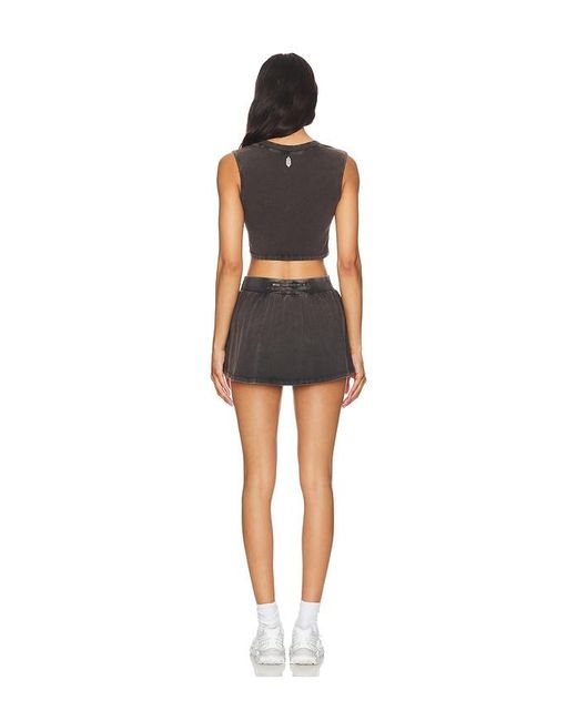 Free People Black X Fp Movement Hot Shot Skort Set