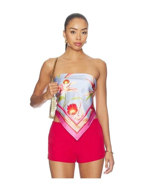 retroféte Red Alivia Silk Top