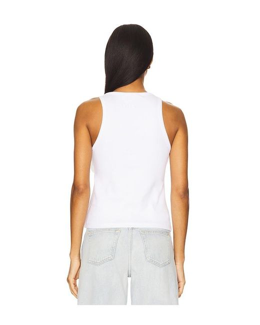 MSGM White Paillette Tank Top