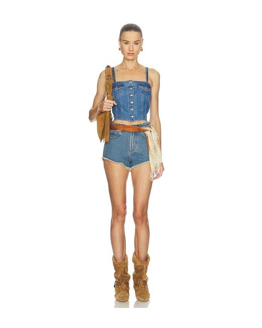 Levi's Blue Denim Tube Top