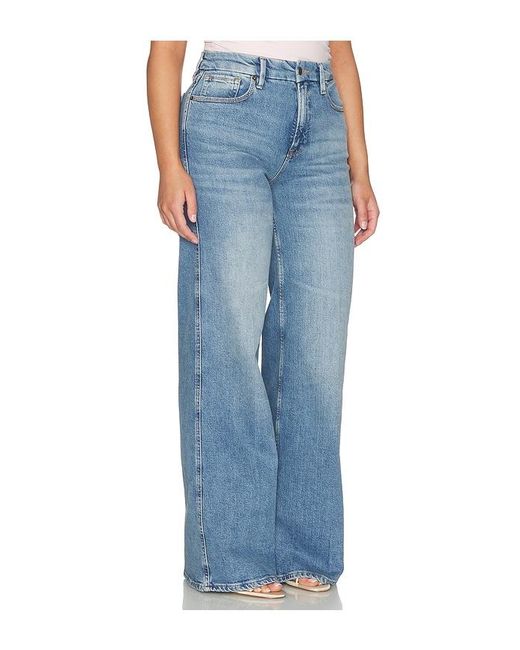 GOOD AMERICAN Blue Good Skate Wide Jeans