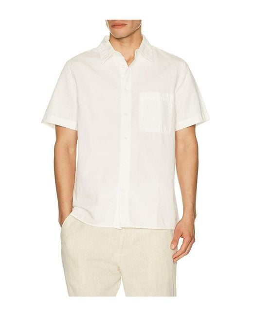 Citizens of Humanity White Short Sleeve Pocket Cairo Shirt for men