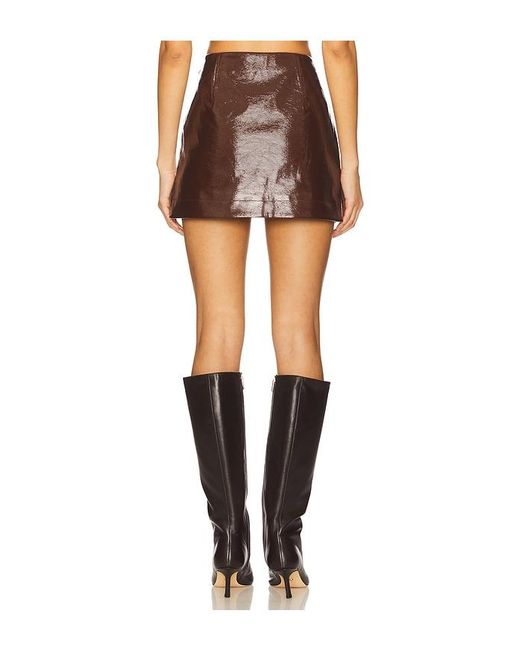 Simon Miller Black Nini Faux Patent Skirt