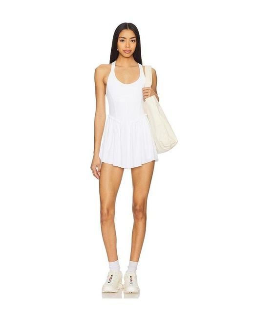 Free People White X Fp Movement Smockin Hot Dress