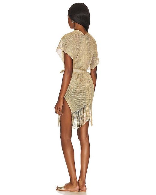 Luli Fama Natural Finge Short Caftan