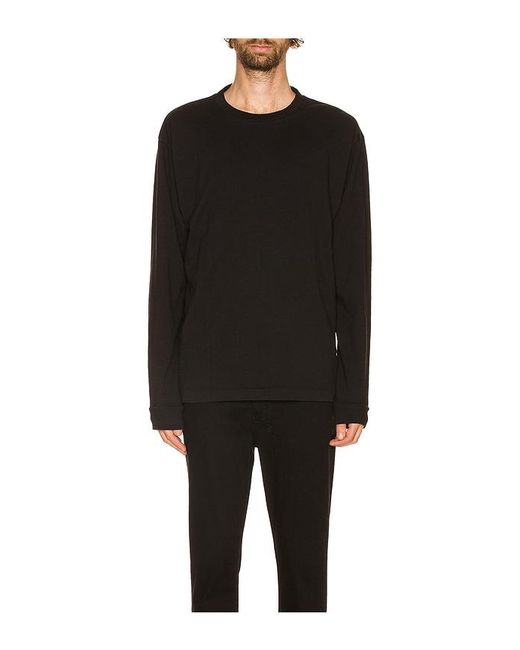 John Elliott Black Long Sleeve University Tee for men