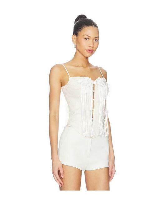 Kim Shui White Yun Tassel Knot Corset Top