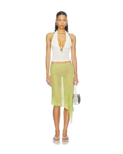 superdown White Starling Halter Top