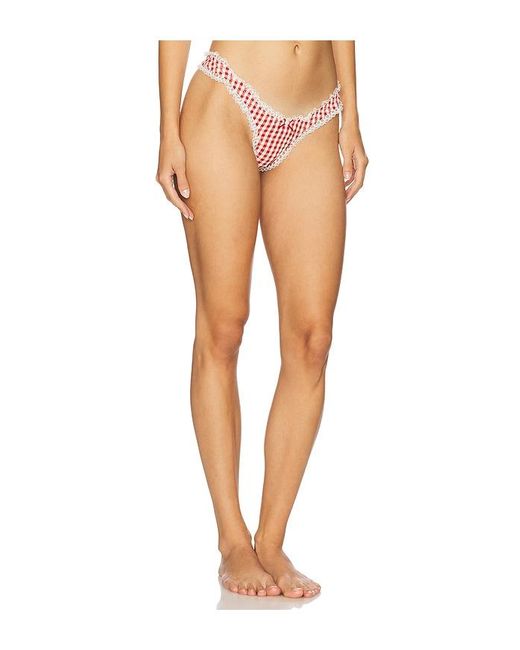 For Love & Lemons White Scotch Bonnet Gingham Panty