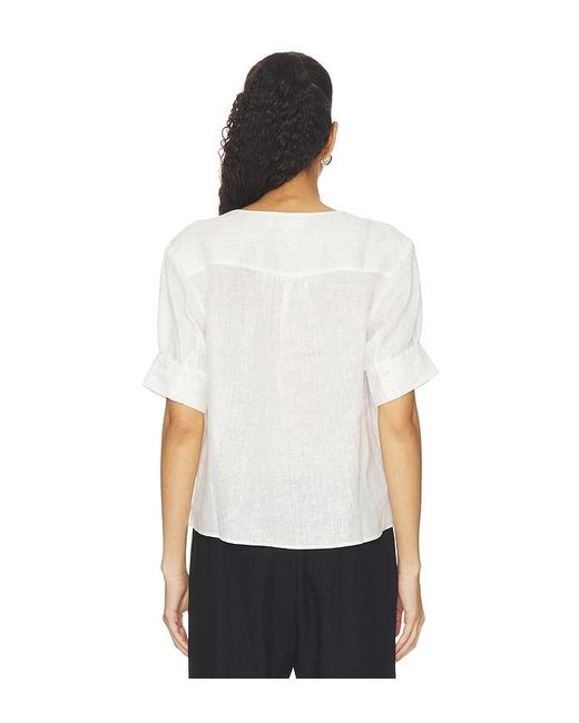 FRAME White The V-Neck Popover Top