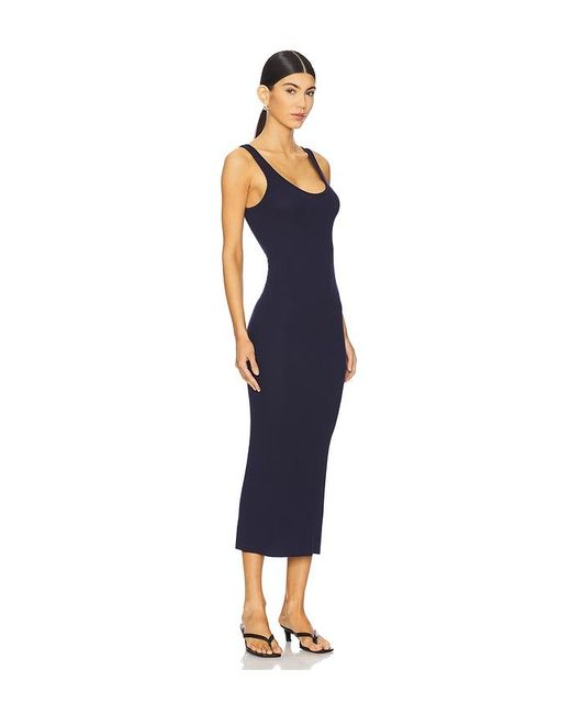 Enza Costa ストレッチシルクニットマキシタンクドレス Blue
