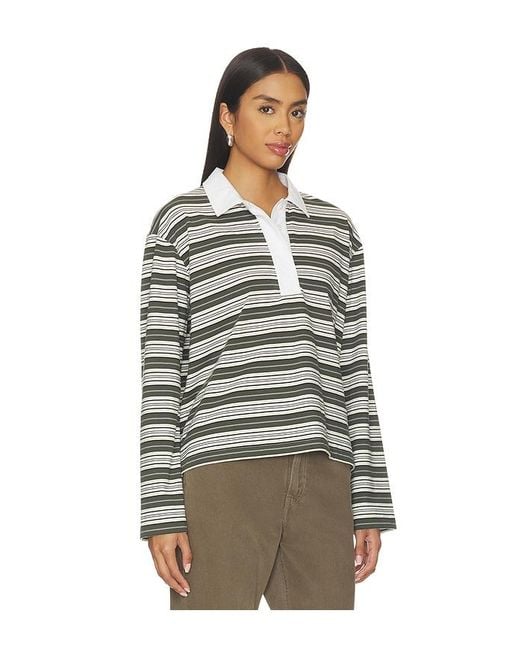 Rag & Bone Multicolor Kelly Stripe Polo Long Sleeve