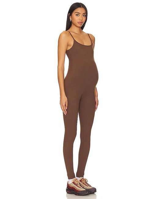 BUMPSUIT Brown Rib Maternity Unitard