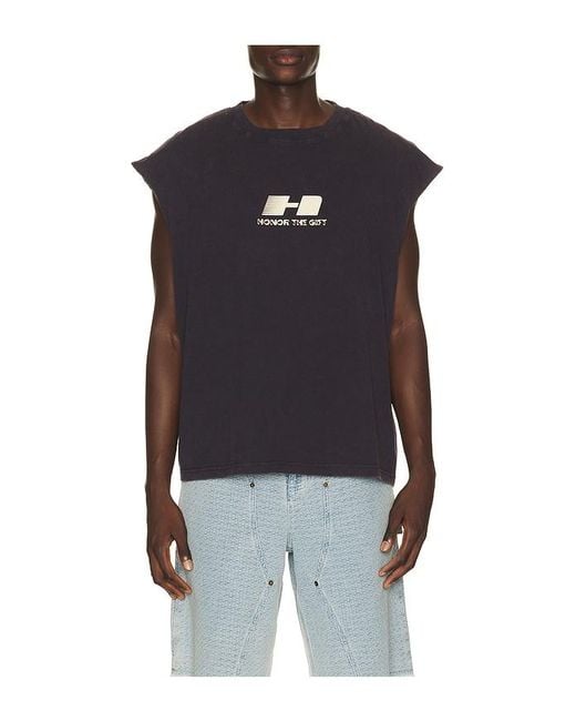 Honor The Gift Blue The Frequency Tank for men