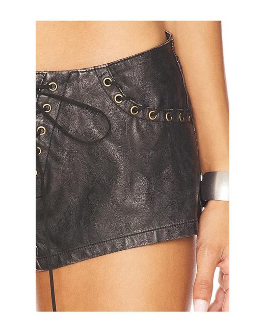 Jaded London Black Vaca Whipstitch Short