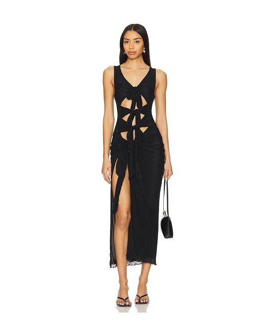 superdown Black Nelly Sheer Maxi Dress
