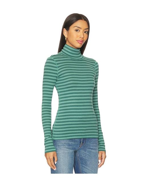Free People Green Gestreiftes Oberteil Good Good Turtle