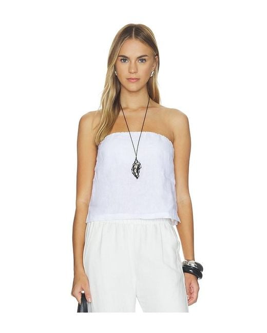 PERFECTWHITETEE White Gianna Linen Tube Top