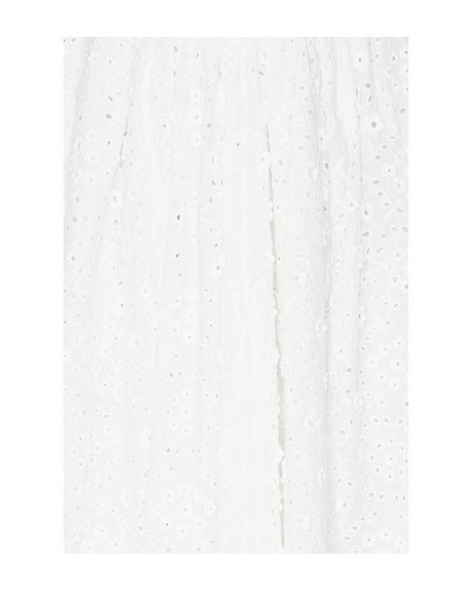 For Love & Lemons White Laura Eyelet Midi Dress
