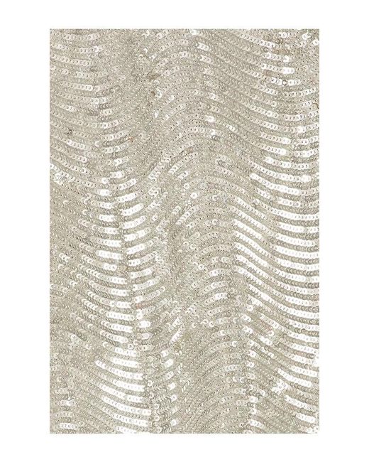 L'Agence White Rogan Crop Sequin Long Sleeve Top