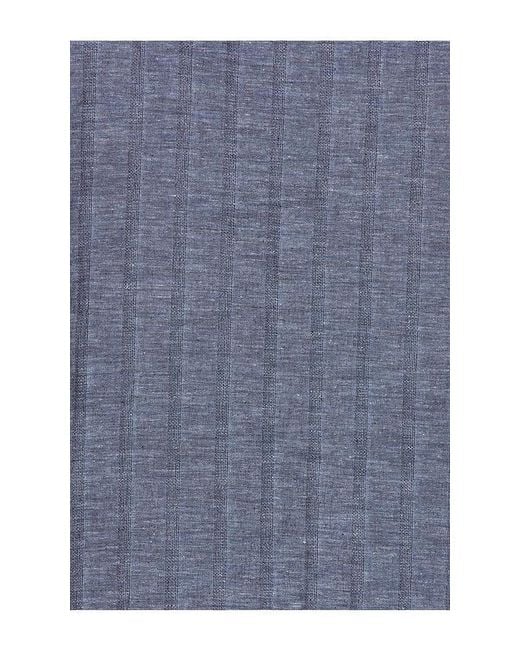 Onia Blue Cotton Linen Pop Over Shirt for men