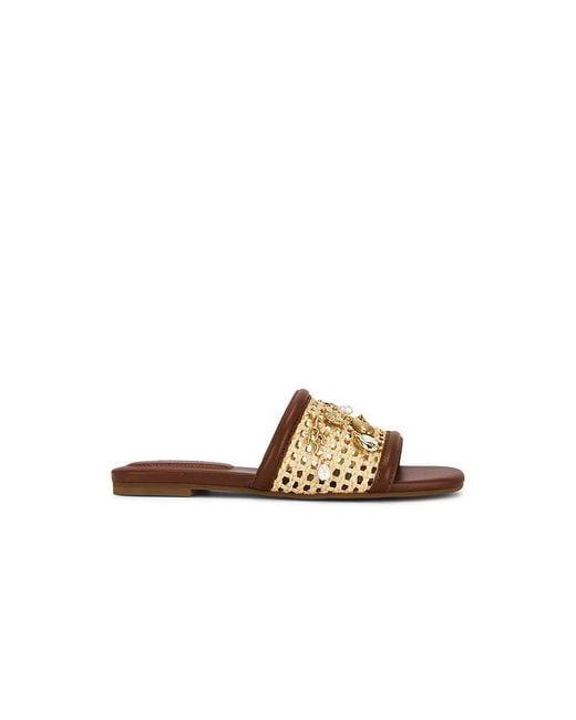 Jonathan Simkhai Metallic Caspian Raffia Netted Flat Sandal