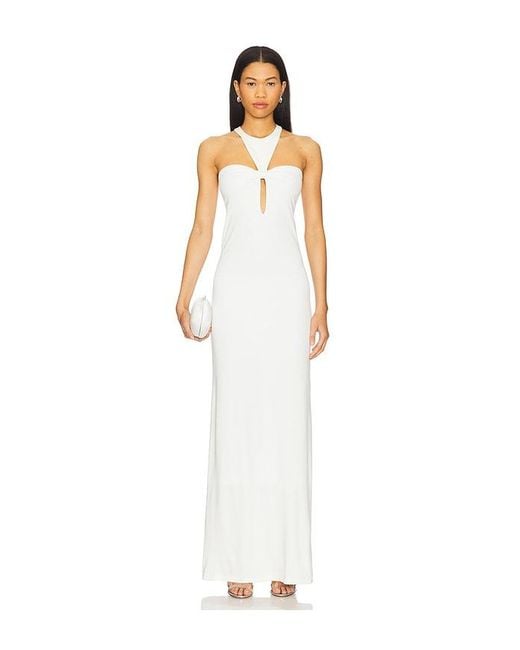 Adriana Degreas White X Sabine Getty Open Back Maxi Dress