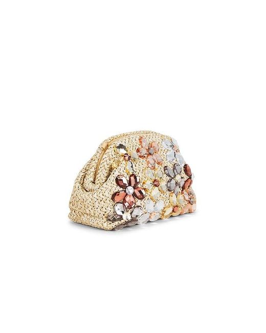 Olga Berg Natural Fern Crystal Embellished Clutch