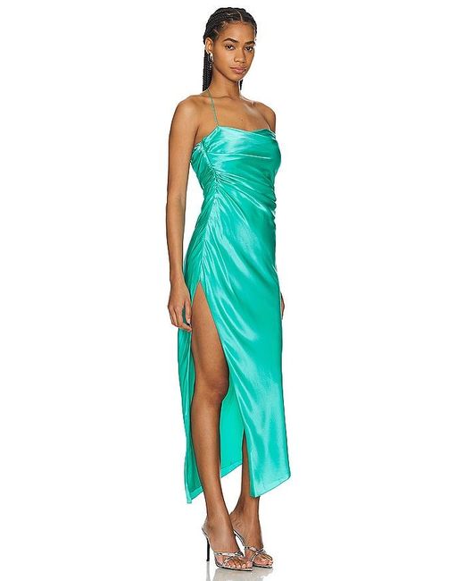 The Sei Green Asymmetrical Bardot Dress