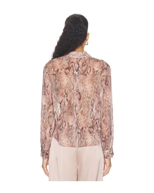 L'Agence Pink 'Agence Cosette Crop Hi Low Shirt