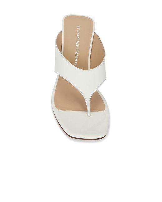 Stuart Weitzman White Vinnie Wedge Thong Sandal 50